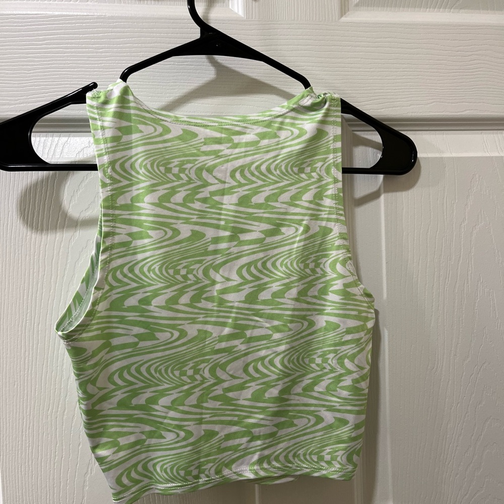 Green Patterned Tank Top - Picture 2 of 4